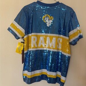 Rams Blue Sequin Women's Jersey Top